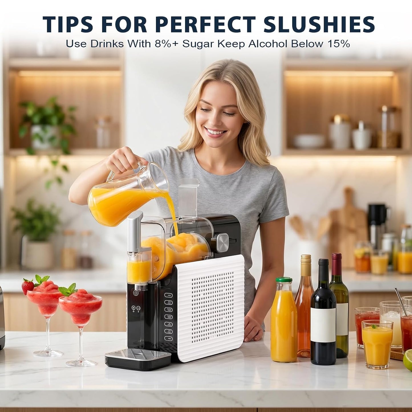 Premium 88oz Frozen Drink & Slushie Maker | No Ice Needed | 7 Preset Programs | Self-Cleaning