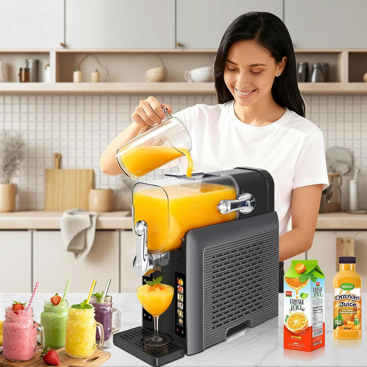 88oz Frozen Drink & Soft Serve Machine | 6 Presets | No Ice Needed Slushie Maker