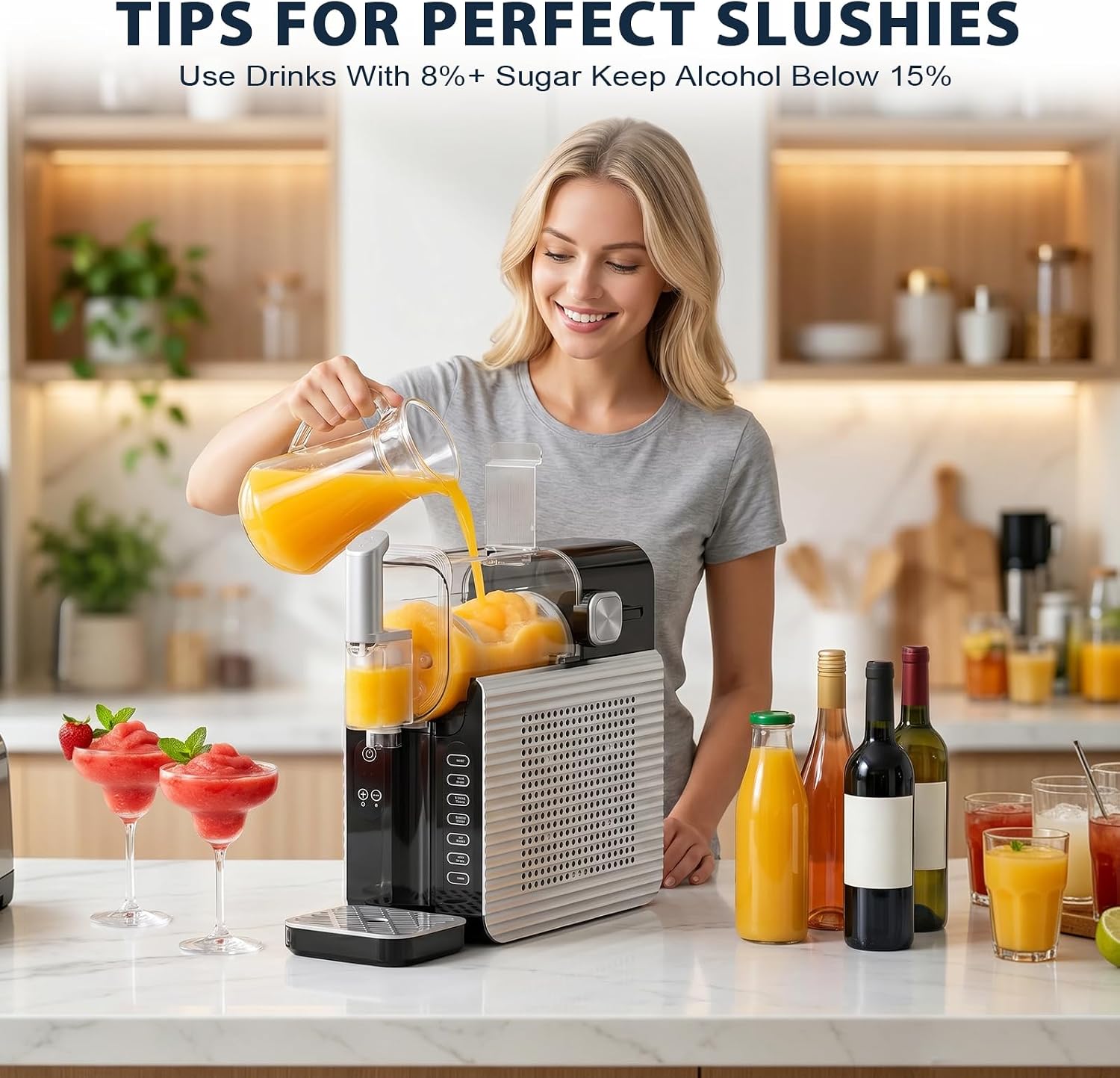 Premium 88oz Frozen Drink & Slushie Maker | No Ice Needed | 7 Preset Programs | Self-Cleaning