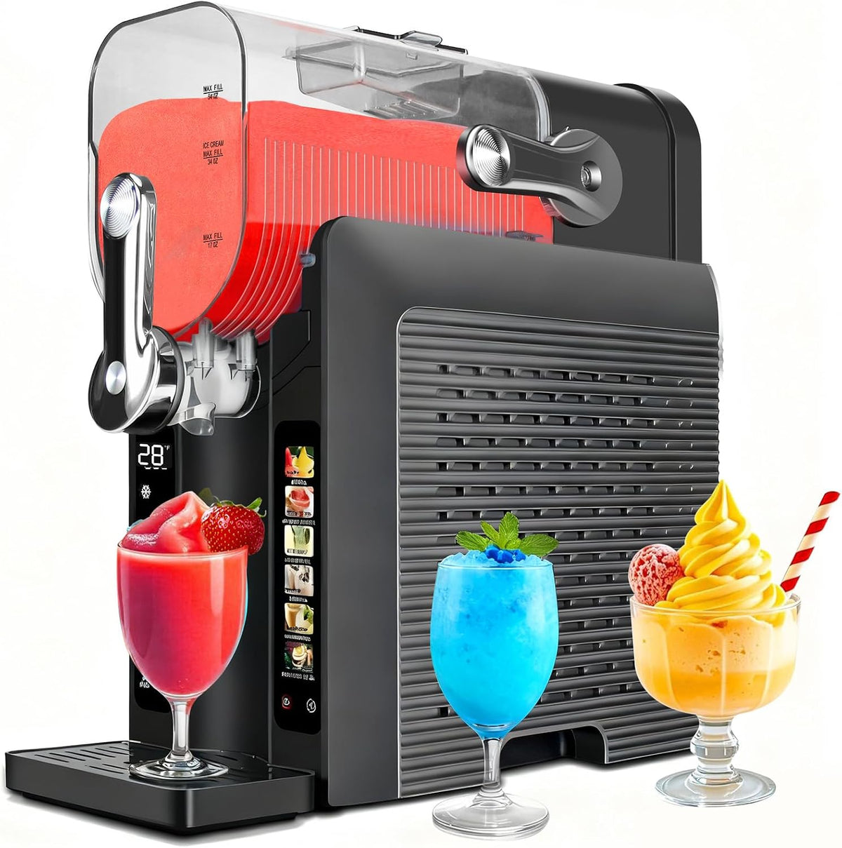 88oz Frozen Drink & Soft Serve Machine | 6 Presets | No Ice Needed Slushie Maker