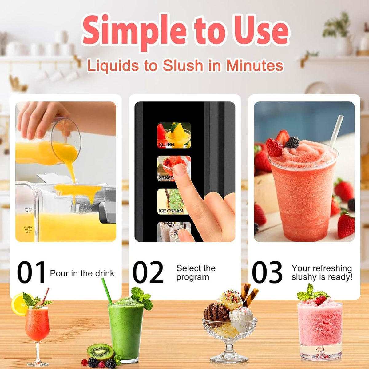 88oz Frozen Drink & Soft Serve Machine | 6 Presets | No Ice Needed Slushie Maker