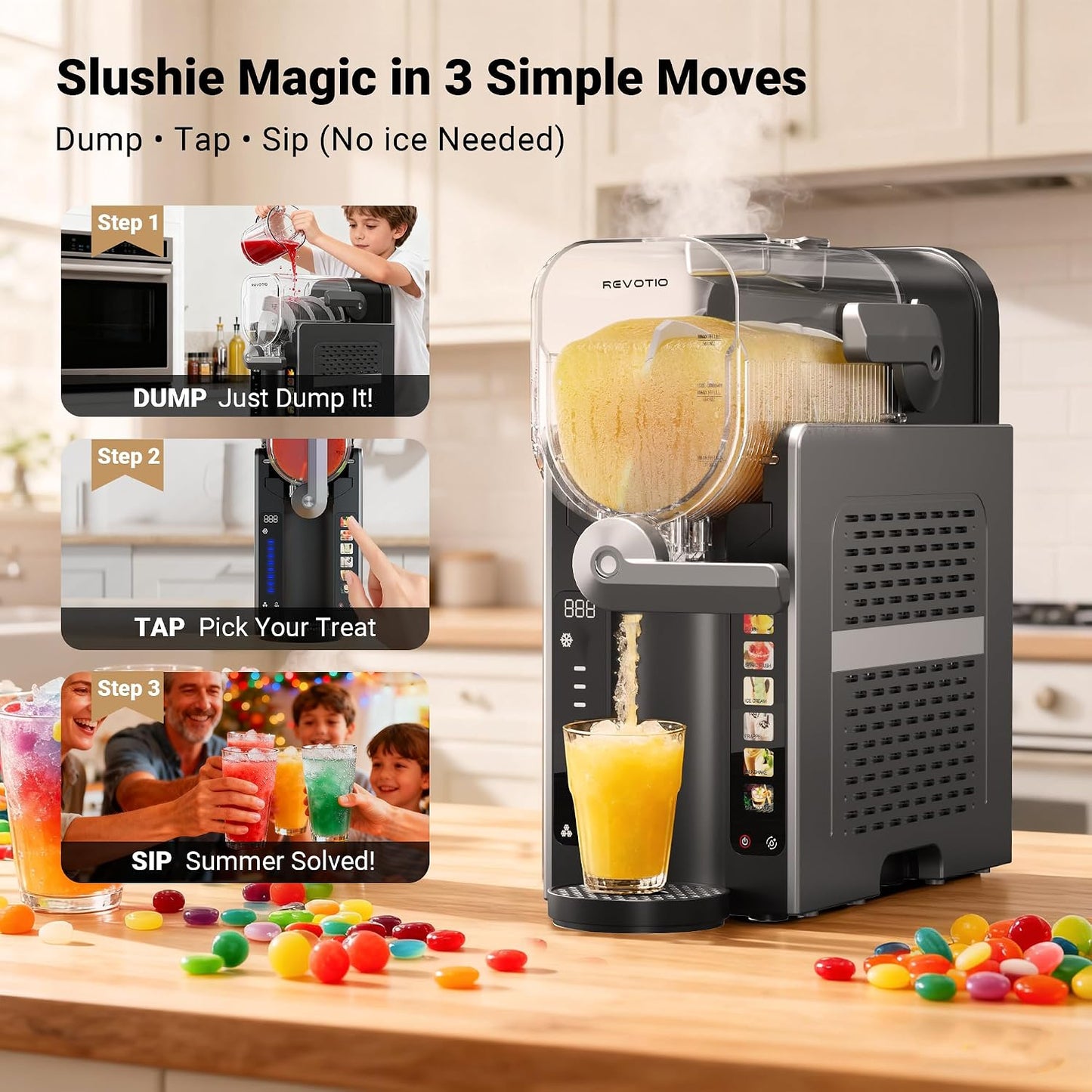 Premium 88oz Frozen Drink & Slushie Maker | No Ice Needed | 6 Presets | Auto-Clean