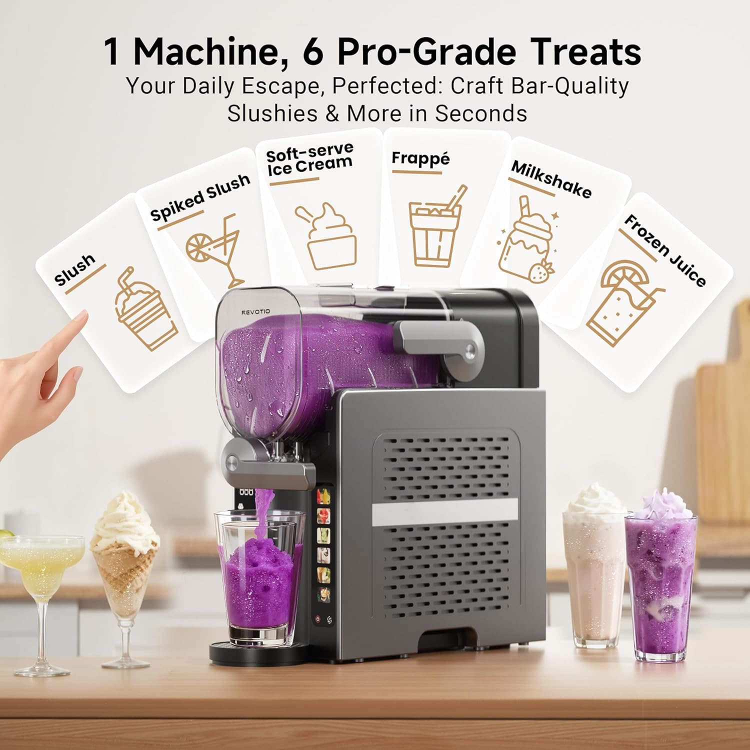 Premium 88oz Frozen Drink & Slushie Maker | No Ice Needed | 6 Presets | Auto-Clean
