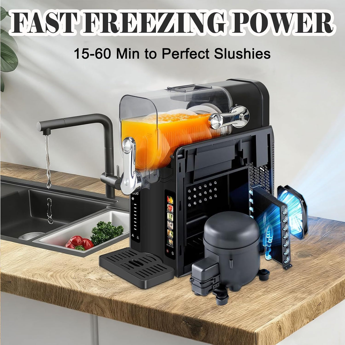 88oz Frozen Drink & Soft Serve Machine | 6 Presets | No Ice Needed Slushie Maker