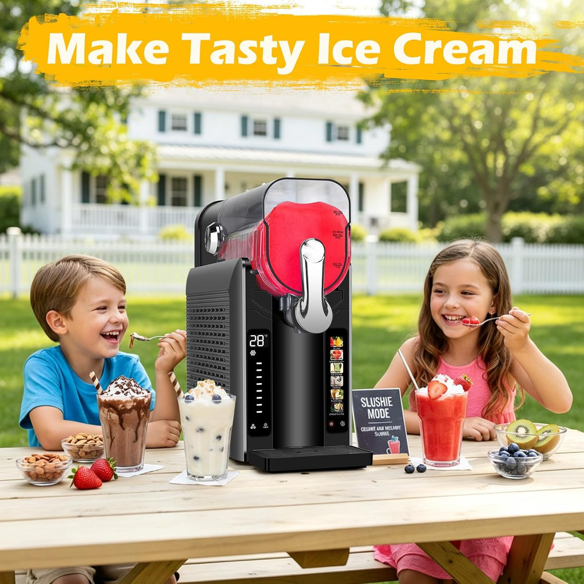 88oz Frozen Drink & Soft Serve Machine | 6 Presets | No Ice Needed Slushie Maker