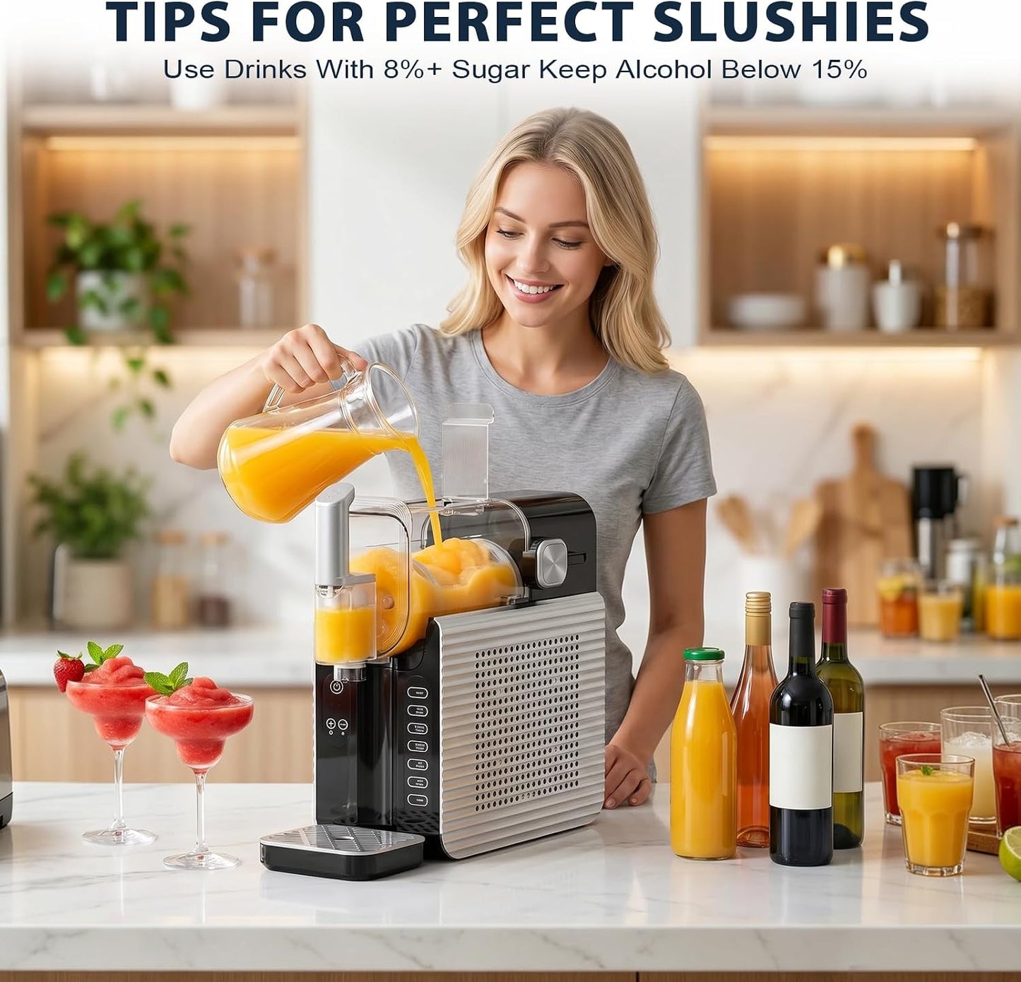 Premium 88oz Frozen Drink & Slushie Maker | No Ice Needed | 7 Preset Programs | Self-Cleaning