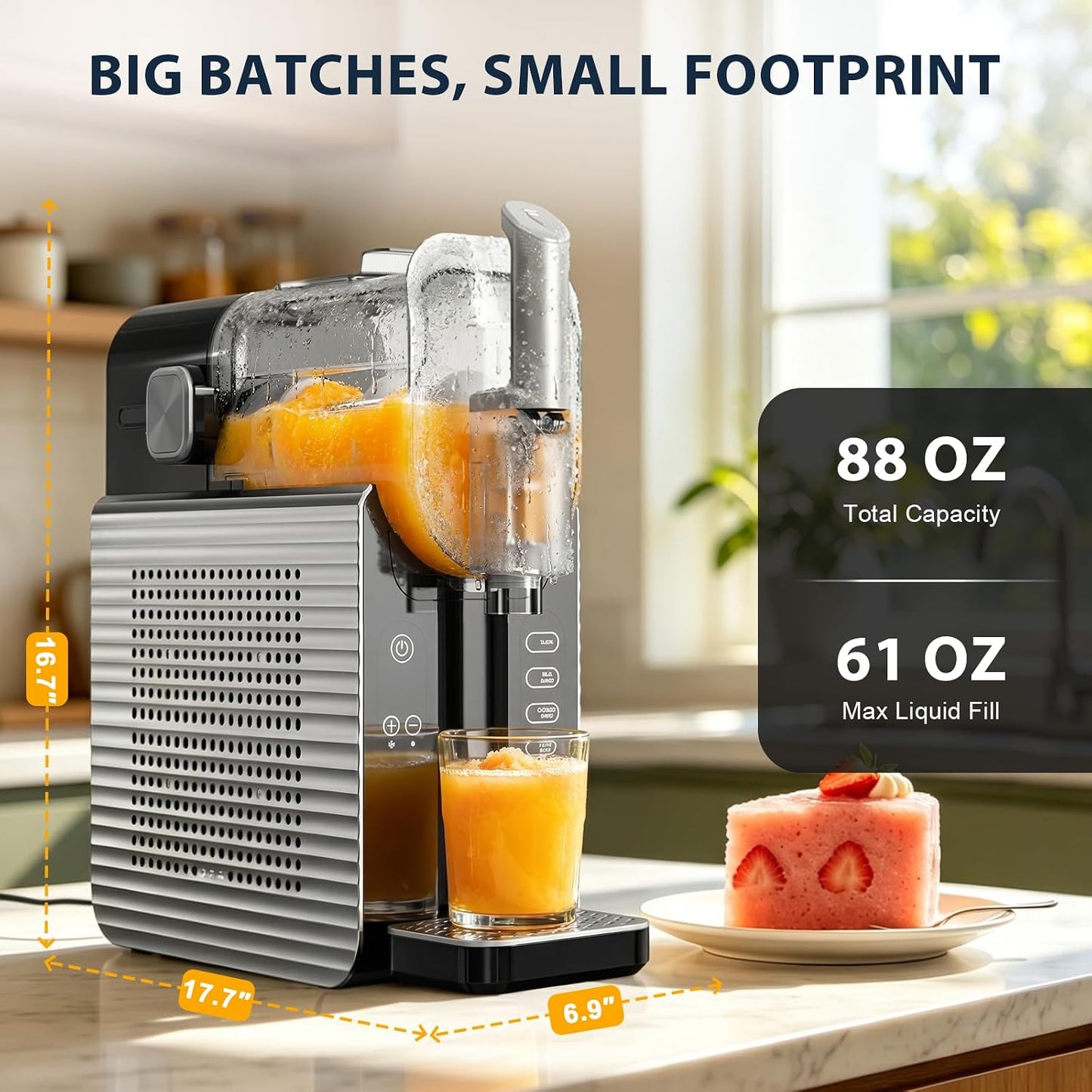 Premium 88oz Frozen Drink & Slushie Maker | No Ice Needed | 7 Preset Programs | Self-Cleaning